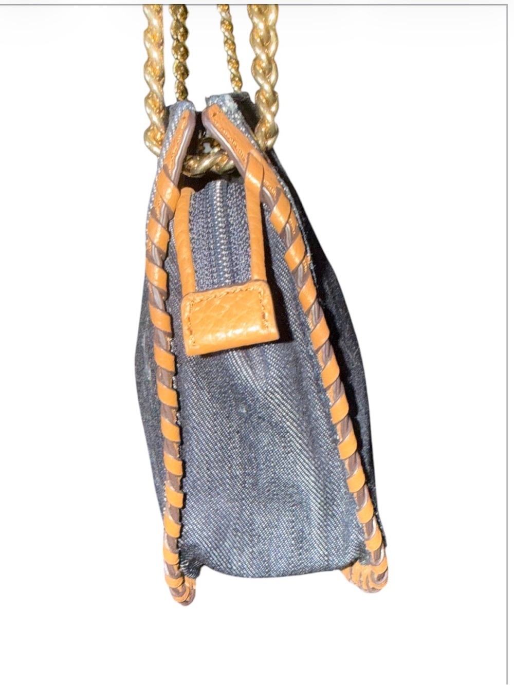 Michael Kors Denim & Leather Chain Crossbody Shoulder Bag - Picture 4 of 16